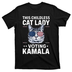 This Childless Cat Lady Is Voting Kamalaharris 2024 Voting Kamala Election 2024 T-Shirt