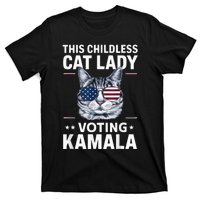 This Childless Cat Lady Is Voting Kamalaharris 2024 Voting Kamala Election 2024 T-Shirt