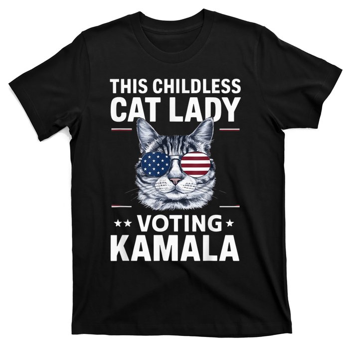 This Childless Cat Lady Is Voting Kamalaharris 2024 Voting Kamala Election 2024 T-Shirt