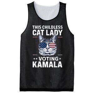 This Childless Cat Lady Is Voting Kamalaharris 2024 Voting Kamala Election 2024 Mesh Reversible Basketball Jersey Tank