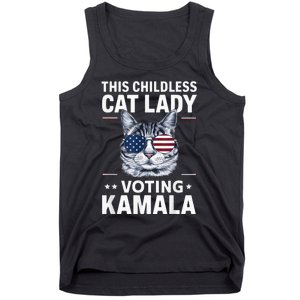 This Childless Cat Lady Is Voting Kamalaharris 2024 Voting Kamala Election 2024 Tank Top