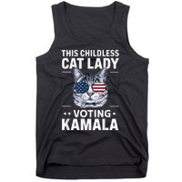 This Childless Cat Lady Is Voting Kamalaharris 2024 Voting Kamala Election 2024 Tank Top