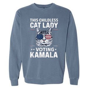 This Childless Cat Lady Is Voting Kamalaharris 2024 Voting Kamala Election 2024 Garment-Dyed Sweatshirt