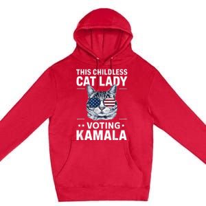 This Childless Cat Lady Is Voting Kamalaharris 2024 Voting Kamala Election 2024 Premium Pullover Hoodie