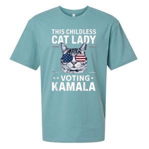 This Childless Cat Lady Is Voting Kamalaharris 2024 Voting Kamala Election 2024 Sueded Cloud Jersey T-Shirt