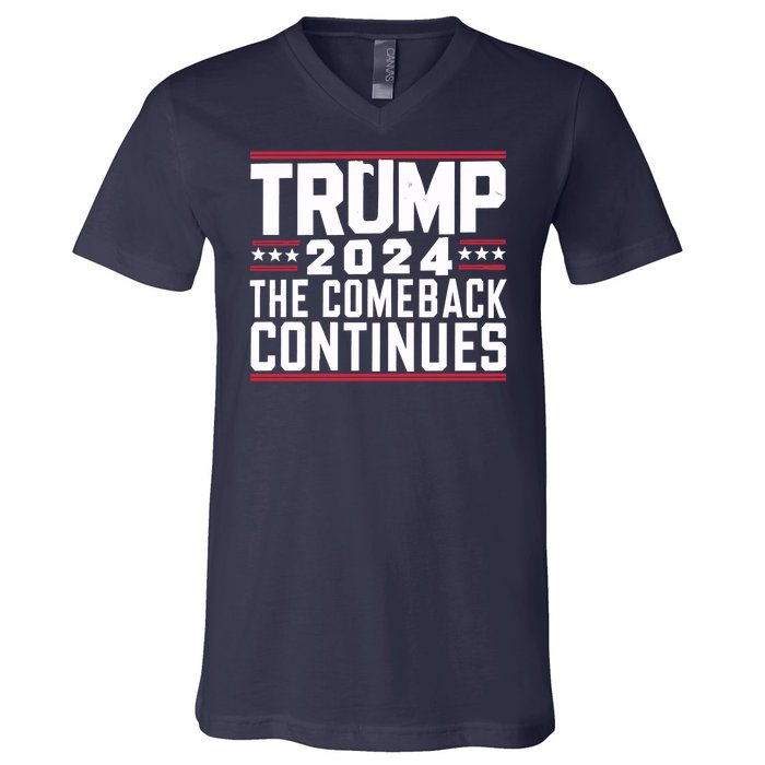 Trumps Comeback Continues V-Neck T-Shirt