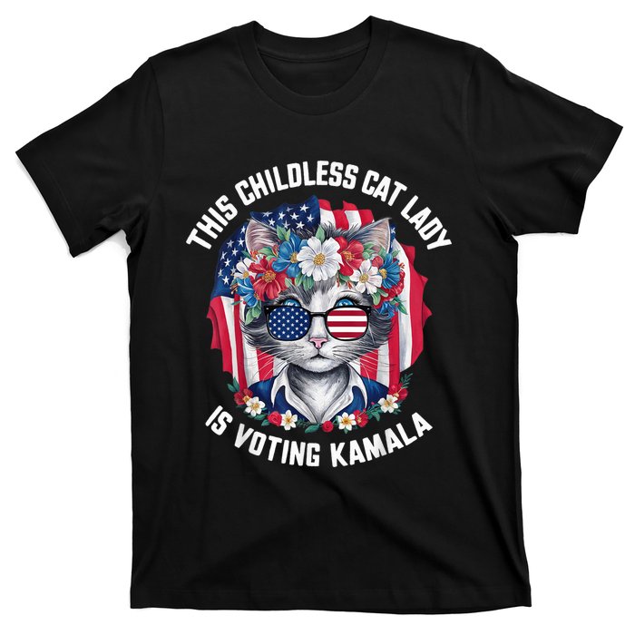 This Childless Cat Lady Ladies Is Voting Kamala 2024 Voting Kamala Election 2024 T-Shirt