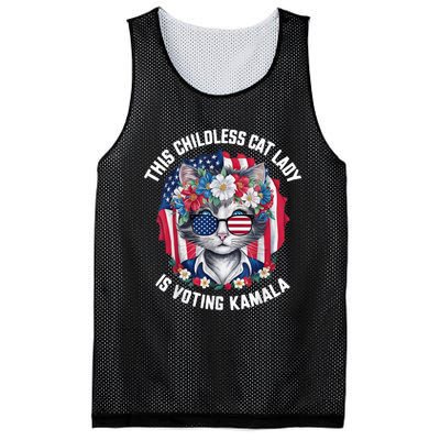 This Childless Cat Lady Ladies Is Voting Kamala 2024 Voting Kamala Election 2024 Mesh Reversible Basketball Jersey Tank