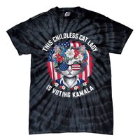 This Childless Cat Lady Ladies Is Voting Kamala 2024 Voting Kamala Election 2024 Tie-Dye T-Shirt