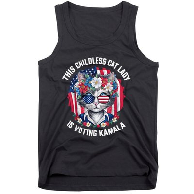 This Childless Cat Lady Ladies Is Voting Kamala 2024 Voting Kamala Election 2024 Tank Top