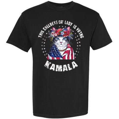 This Childless Cat Lady Ladies Is Voting Kamala 2024 Voting Kamala Election 2024 Garment-Dyed Heavyweight T-Shirt