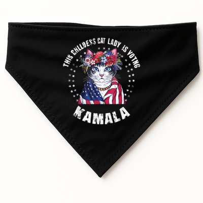 This Childless Cat Lady Ladies Is Voting Kamala 2024 Voting Kamala Election 2024 USA-Made Doggie Bandana