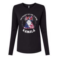 This Childless Cat Lady Ladies Is Voting Kamala 2024 Voting Kamala Election 2024 Womens Cotton Relaxed Long Sleeve T-Shirt