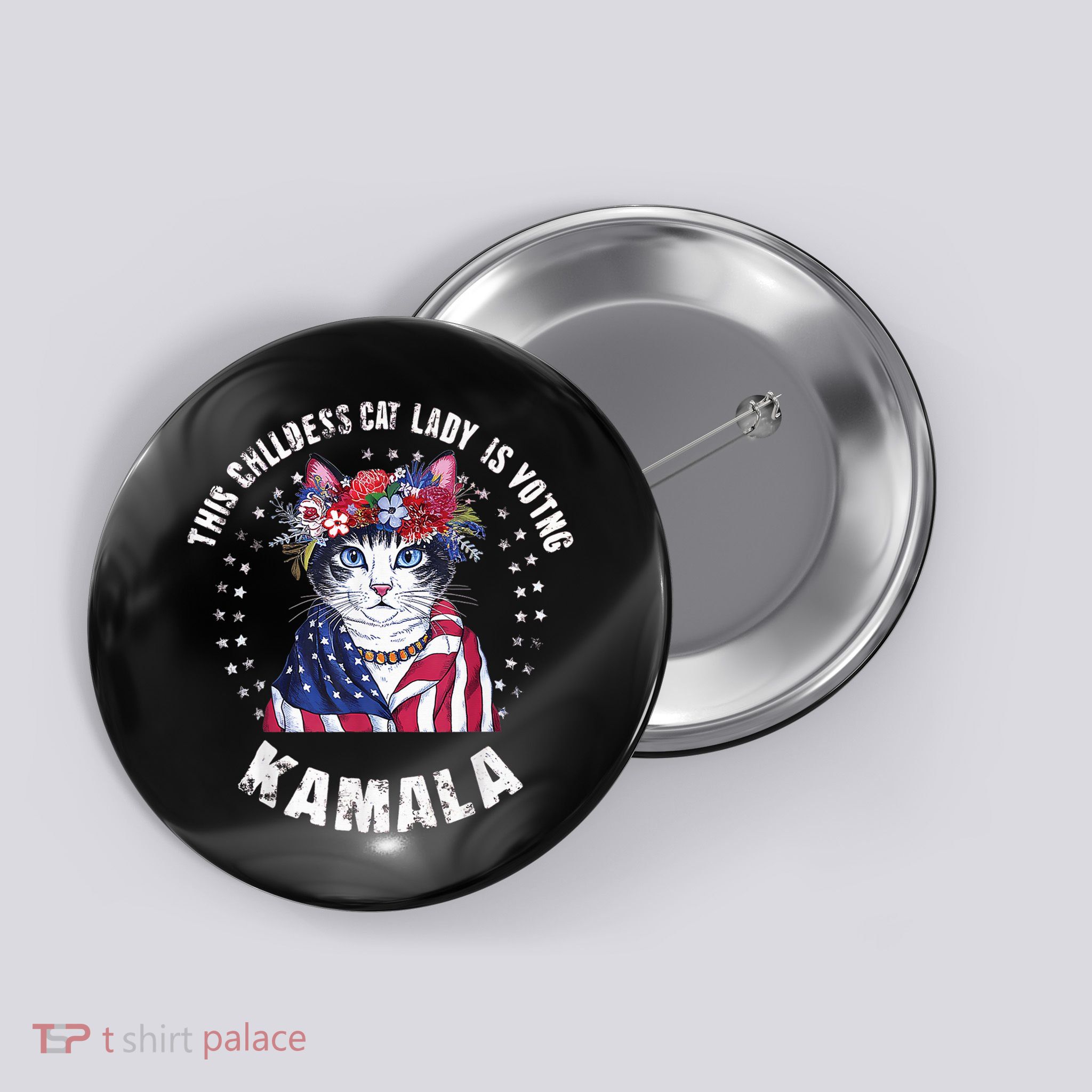 This Childless Cat Lady Ladies Is Voting Kamala 2024 Voting Kamala Election 2024 Button