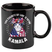This Childless Cat Lady Ladies Is Voting Kamala 2024 Voting Kamala Election 2024 11oz C Handle Ceramic Mug