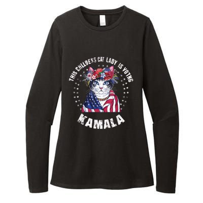 This Childless Cat Lady Ladies Is Voting Kamala 2024 Voting Kamala Election 2024 Womens CVC Long Sleeve Shirt