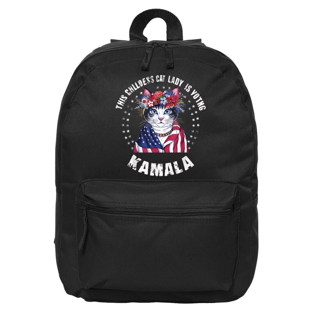 This Childless Cat Lady Ladies Is Voting Kamala 2024 Voting Kamala Election 2024 16 in Basic Backpack