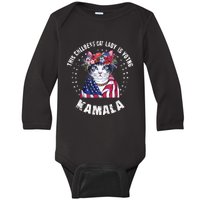 This Childless Cat Lady Ladies Is Voting Kamala 2024 Voting Kamala Election 2024 Baby Long Sleeve Bodysuit