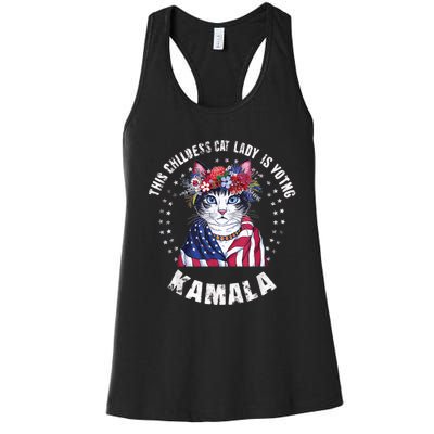 This Childless Cat Lady Ladies Is Voting Kamala 2024 Voting Kamala Election 2024 Women's Racerback Tank