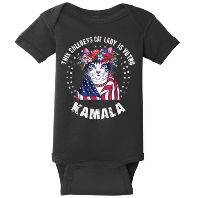 This Childless Cat Lady Ladies Is Voting Kamala 2024 Voting Kamala Election 2024 Baby Bodysuit
