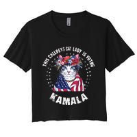 This Childless Cat Lady Ladies Is Voting Kamala 2024 Voting Kamala Election 2024 Women's Crop Top Tee