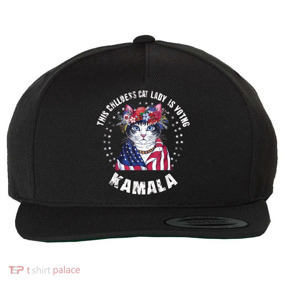 This Childless Cat Lady Ladies Is Voting Kamala 2024 Voting Kamala Election 2024 Wool Snapback Cap