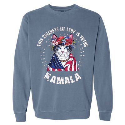 This Childless Cat Lady Ladies Is Voting Kamala 2024 Voting Kamala Election 2024 Garment-Dyed Sweatshirt