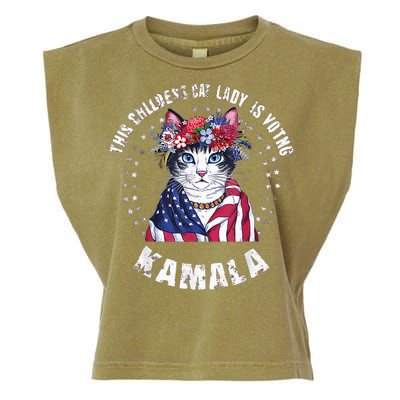 This Childless Cat Lady Ladies Is Voting Kamala 2024 Voting Kamala Election 2024 Garment-Dyed Women's Muscle Tee