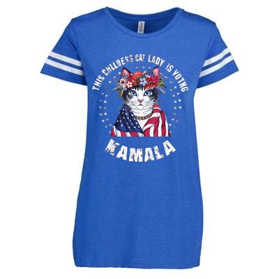 This Childless Cat Lady Ladies Is Voting Kamala 2024 Voting Kamala Election 2024 Enza Ladies Jersey Football T-Shirt