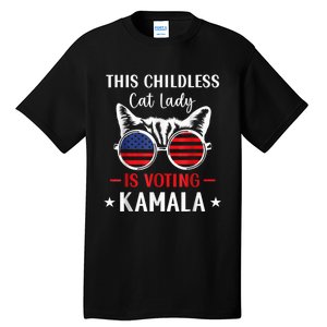 This Childless Cat Lady Ladies Is Voting Kamala Voting Kamala Election 2024 Tall T-Shirt