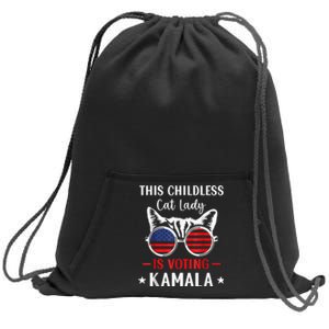 This Childless Cat Lady Ladies Is Voting Kamala Voting Kamala Election 2024 Sweatshirt Cinch Pack Bag