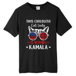 This Childless Cat Lady Ladies Is Voting Kamala Voting Kamala Election 2024 Tall Fusion ChromaSoft Performance T-Shirt