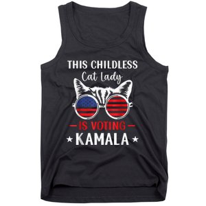 This Childless Cat Lady Ladies Is Voting Kamala Voting Kamala Election 2024 Tank Top