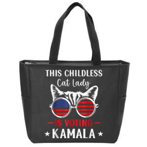 This Childless Cat Lady Ladies Is Voting Kamala Voting Kamala Election 2024 Zip Tote Bag