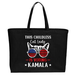 This Childless Cat Lady Ladies Is Voting Kamala Voting Kamala Election 2024 Cotton Canvas Jumbo Tote