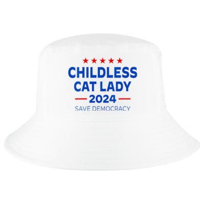 The Childless Cat Lady 2024 For President Us Flag Vintage Cool Comfort Performance Bucket Hat