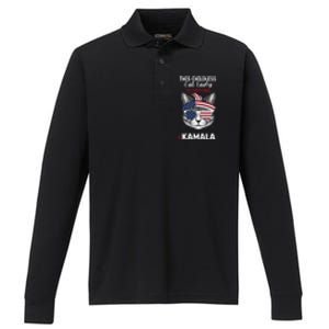 This Childless Cat Lady Ladies Is Voting Kamala Election 24 Performance Long Sleeve Polo