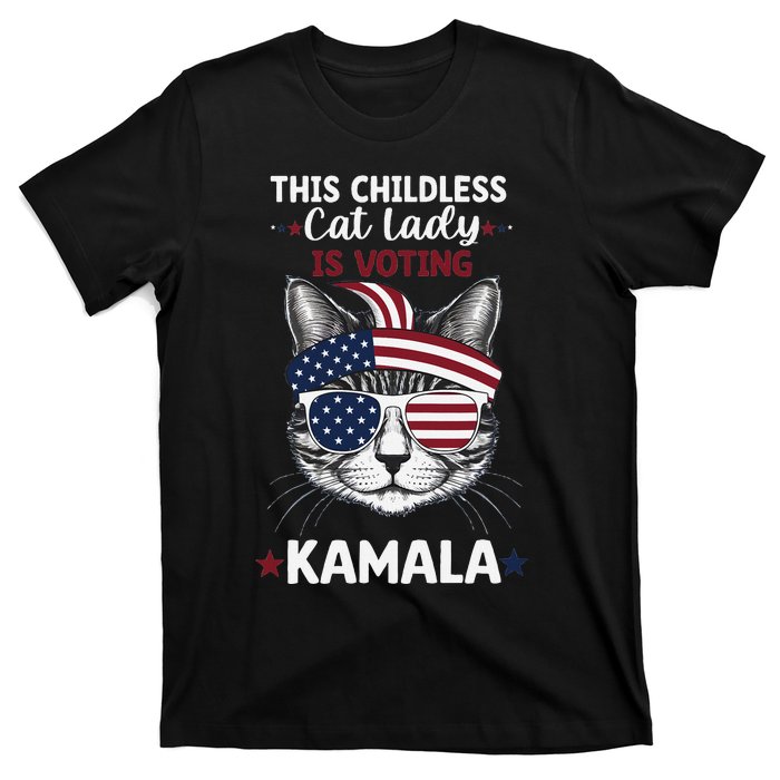 This Childless Cat Lady Ladies Is Voting Kamala Election 24 T-Shirt