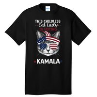 This Childless Cat Lady Ladies Is Voting Kamala Election 24 Tall T-Shirt