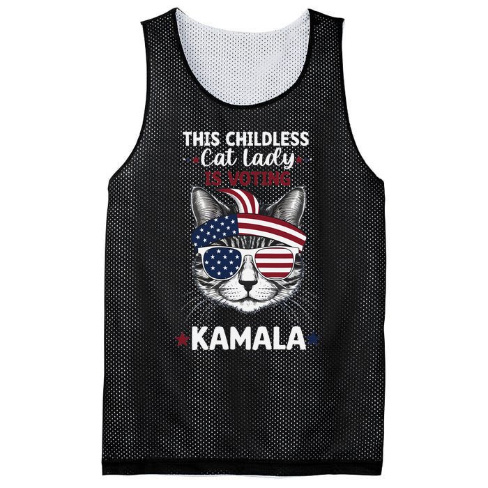 This Childless Cat Lady Ladies Is Voting Kamala Election 24 Mesh Reversible Basketball Jersey Tank