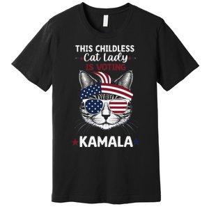 This Childless Cat Lady Ladies Is Voting Kamala Election 24 Premium T-Shirt