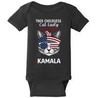 This Childless Cat Lady Ladies Is Voting Kamala Election 24 Baby Bodysuit