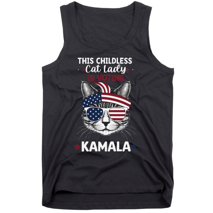 This Childless Cat Lady Ladies Is Voting Kamala Election 24 Tank Top