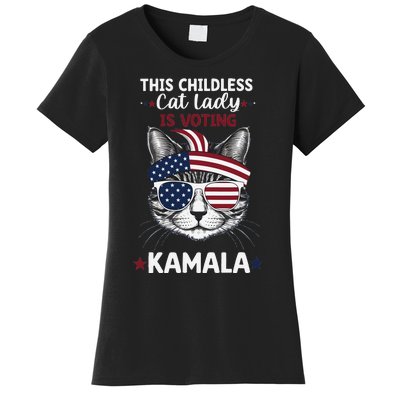 This Childless Cat Lady Ladies Is Voting Kamala Election 24 Women's T-Shirt