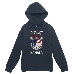 This Childless Cat Lady Ladies Is Voting Kamala Election 24 Urban Pullover Hoodie