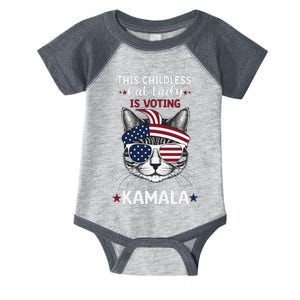 This Childless Cat Lady Ladies Is Voting Kamala Election 24 Infant Baby Jersey Bodysuit