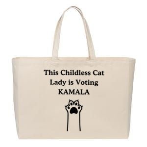 This Childless Cat Lady Is Voting Kamala Cotton Canvas Jumbo Tote