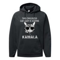 This Childless Cat Lady Is Voting Kamala 2024 Performance Fleece Hoodie