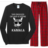 This Childless Cat Lady Is Voting Kamala 2024 Long Sleeve Pajama Set