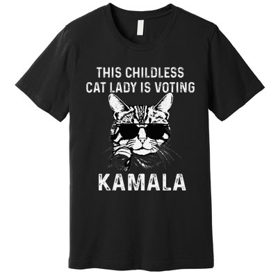 This Childless Cat Lady Is Voting Kamala 2024 Premium T-Shirt